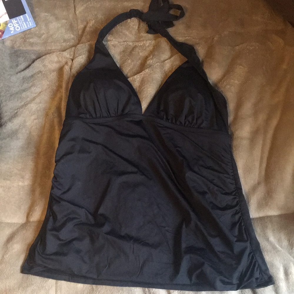 Merona black halter bathing suit tankini top